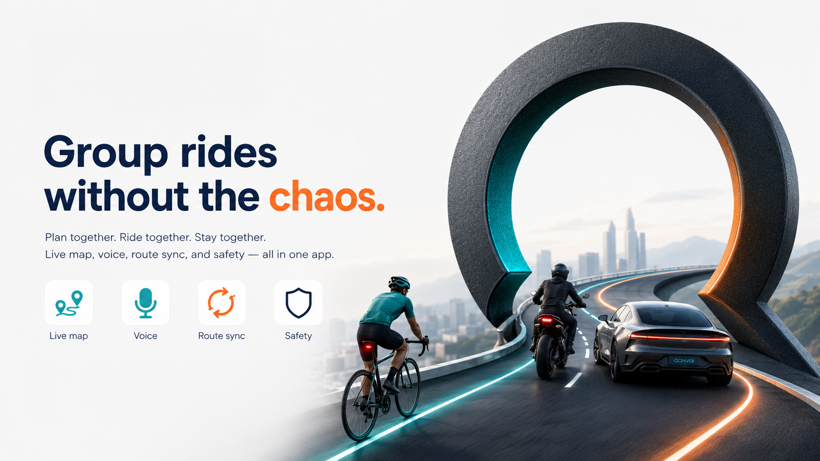 Qonvoi — Group rides without the chaos